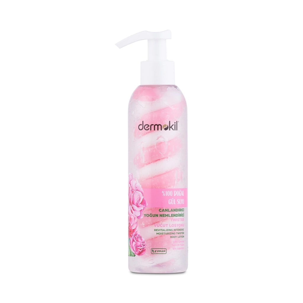 Dermokil %100 Doğal Gül Suyu Canlandırıcı Yoğun Nemlendirici Twister Vücut Losyonu 200 ml