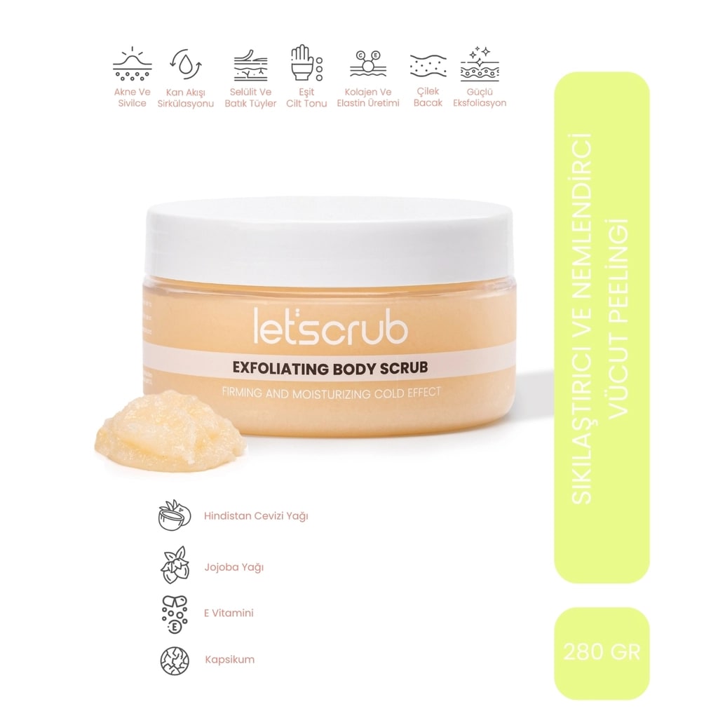 Let'scrub Cold Effect Body Scrub Mentollü Sıkılaştırıcı ve Nemlendirici Vücut Peelingi 280 gr