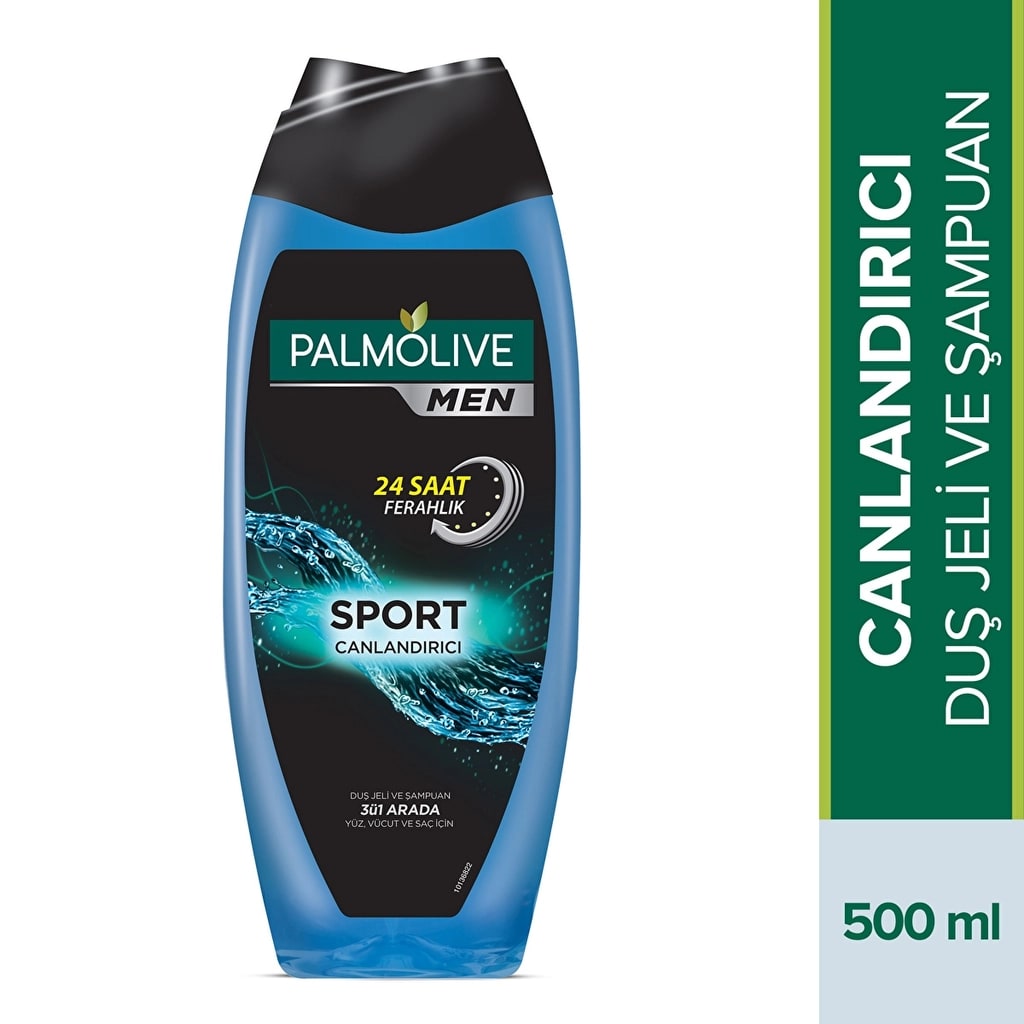 Palmolive Men Sport 3'ü 1 Arada Yüz, Vücut ve Saç için Duş Jeli ve Şampuan 500 ml