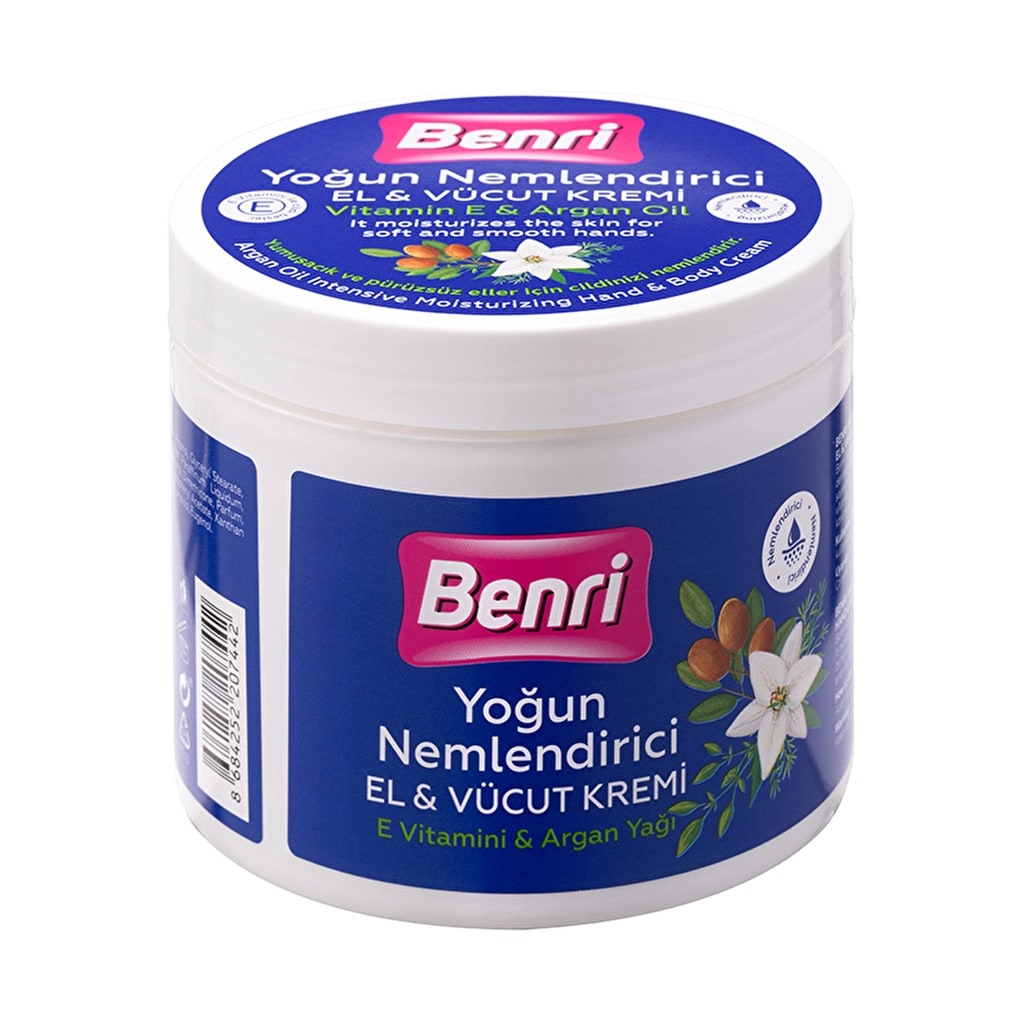 Benri Argan Yağlı Yoğun Nemlendirici El & Vücut Kremi 500 ml