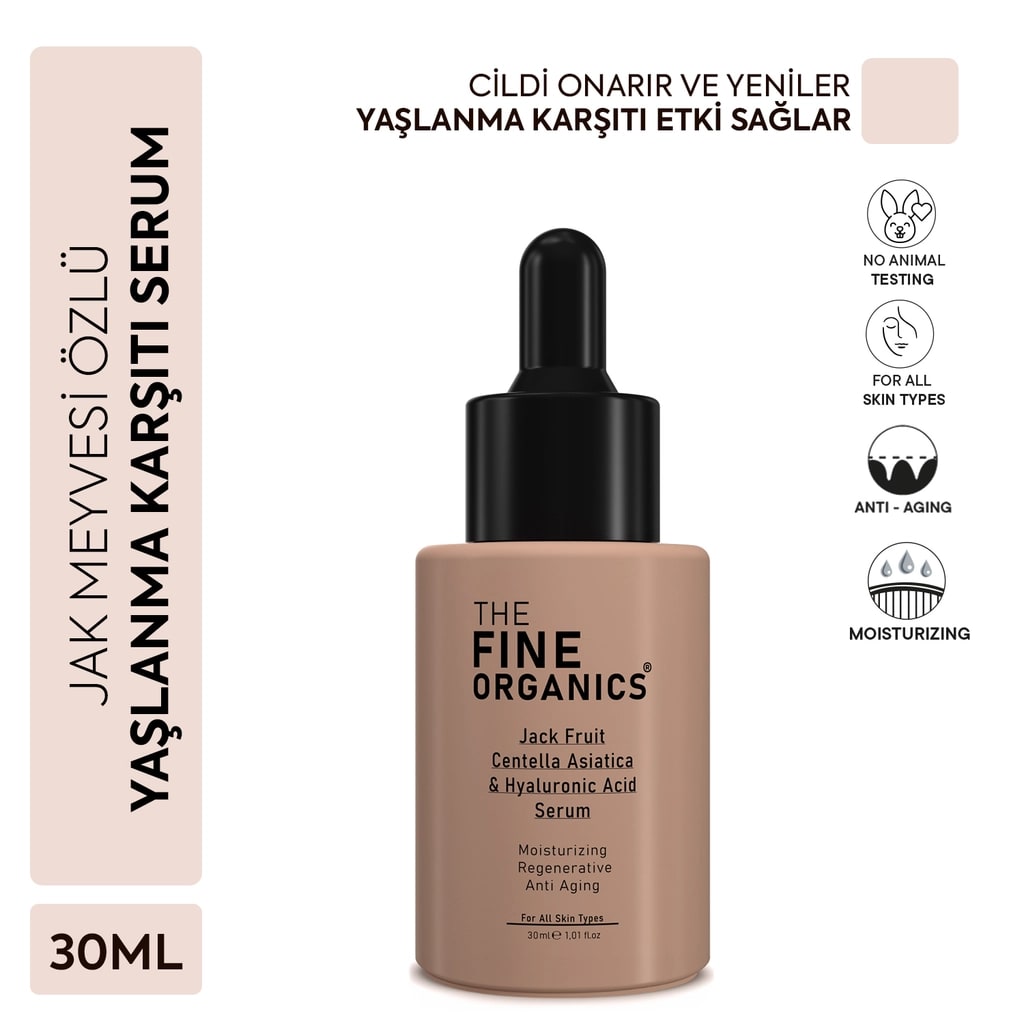 The Fine Organics Jak Meyvesi Özlü Centella Asiatica Hyaluronic Acid Onarıcı, Yatıştırıcı ve Nemlendirici Serum 30 ml