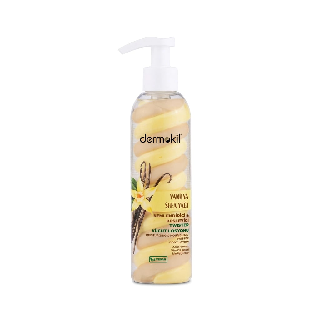 Dermokil Vanilya Shea Yağı Nemlendirici ve Besleyici Twister Vücut Losyonu 200 ml