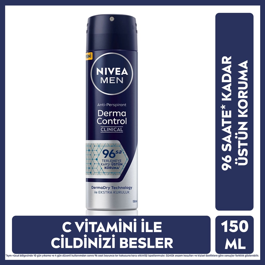 Nivea Men Derma Control Clinical Erkek Deodorant Sprey 150 ml