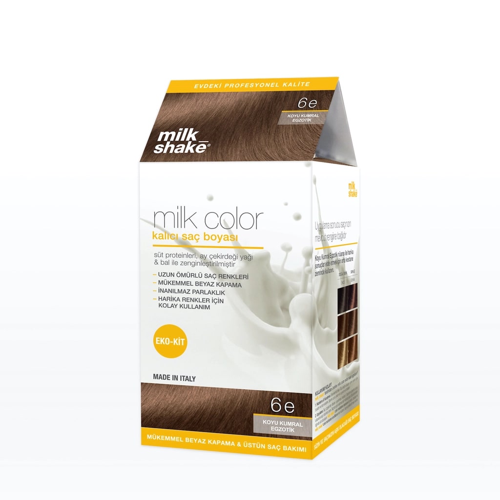 milk_shake Milk Color Eko Kalıcı Saç Boyası Seti 6E Koyu Kumral Egzotik