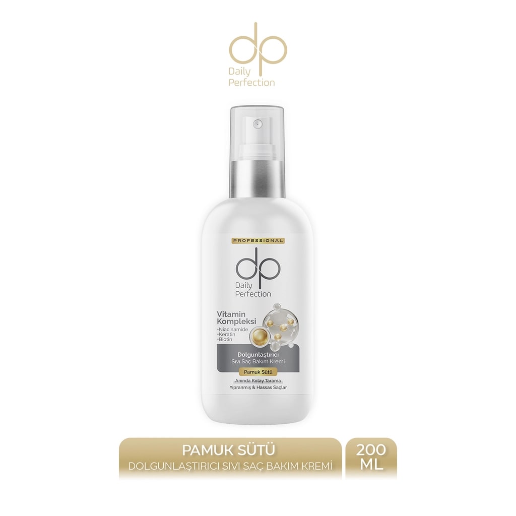 Dp Durulanmayan Dolgunlaştırıcı Sıvı Saç Kremi Pamuk Sütü 200 ml
