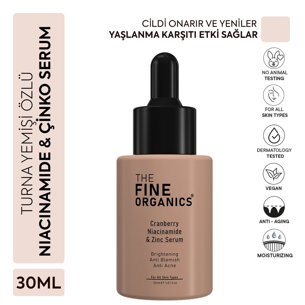 The Fine Organics Turna Yemişi Özlü Niacinamide & Çinko Koyu Leke Karşıtı ve Aydınlatıcı Serum 30 ml