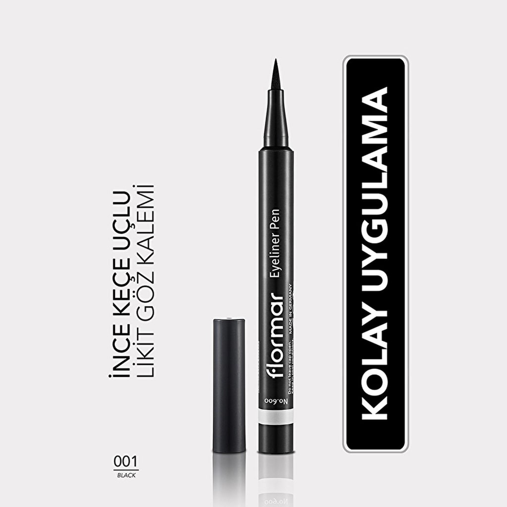 Flormar Yoğun Pigmentli ve Keçe Uçlu Mat Kalem Eyeliner 001 Black