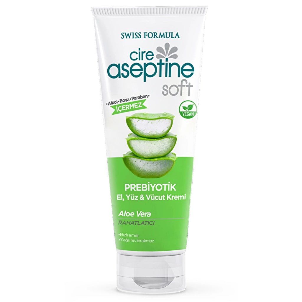 Cire Aseptine Soft Aloe Vera Özlü Rahatlatıcı Besleyici Prebiyotikli Krem 75 ml