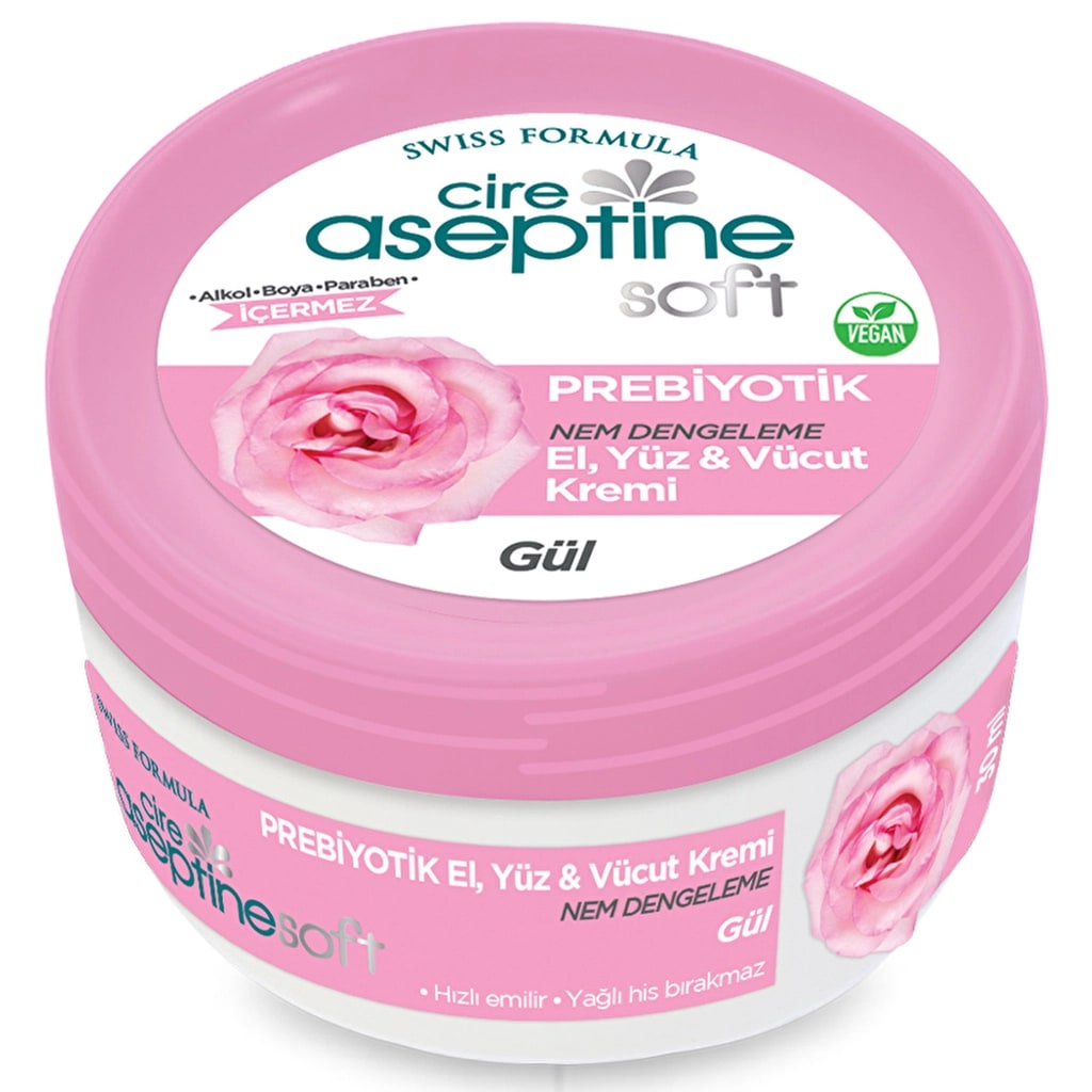 Cire Aseptine Soft Gül Özlü Nem Dengeleyici ve Besleyici Prebiyotikli Krem 30 ml