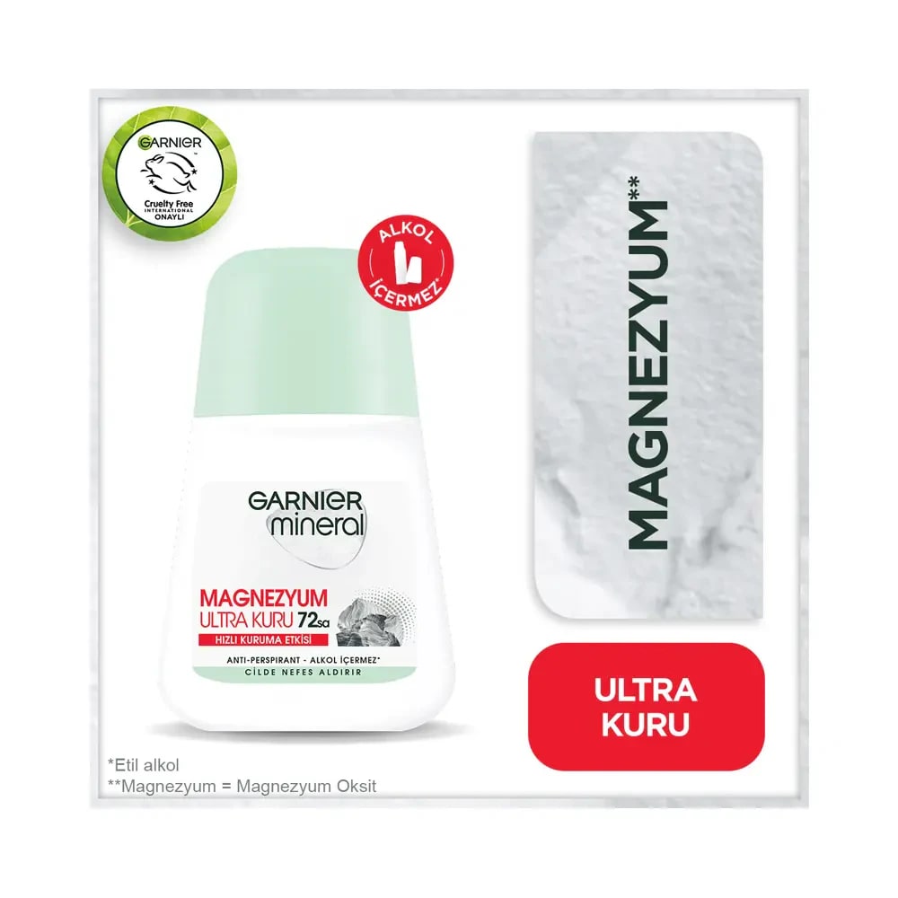Garnier Mineral Magnezyum Ultra Kuru Roll On 50 Ml
