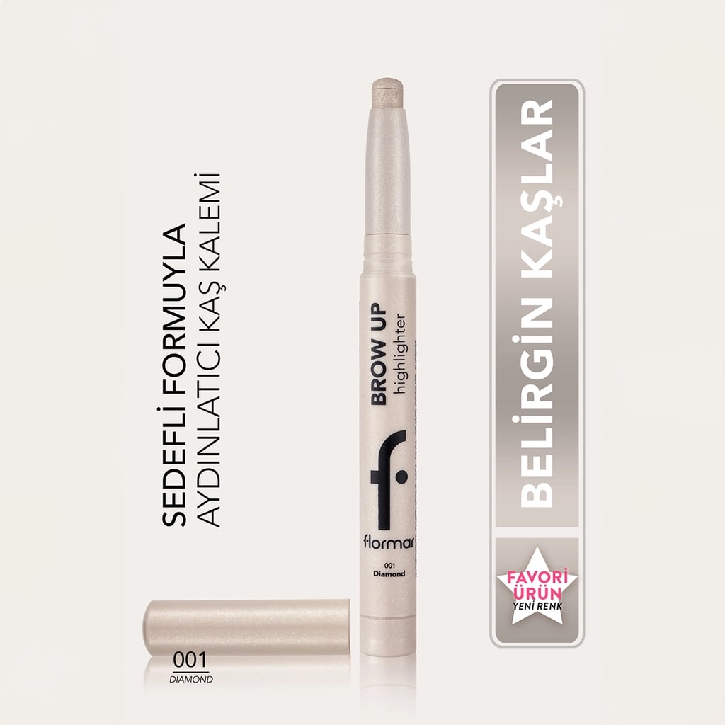 Flormar Brow Up Yumuşak Dokulu & Yoğun Işıltılı Asansörlü Kaş Altı Aydınlatma Kalemi 001 Diamond