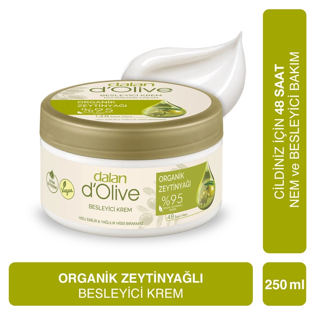 Dalan D'Olive Organik Zeytinyağı Besleyici Krem 250 ml