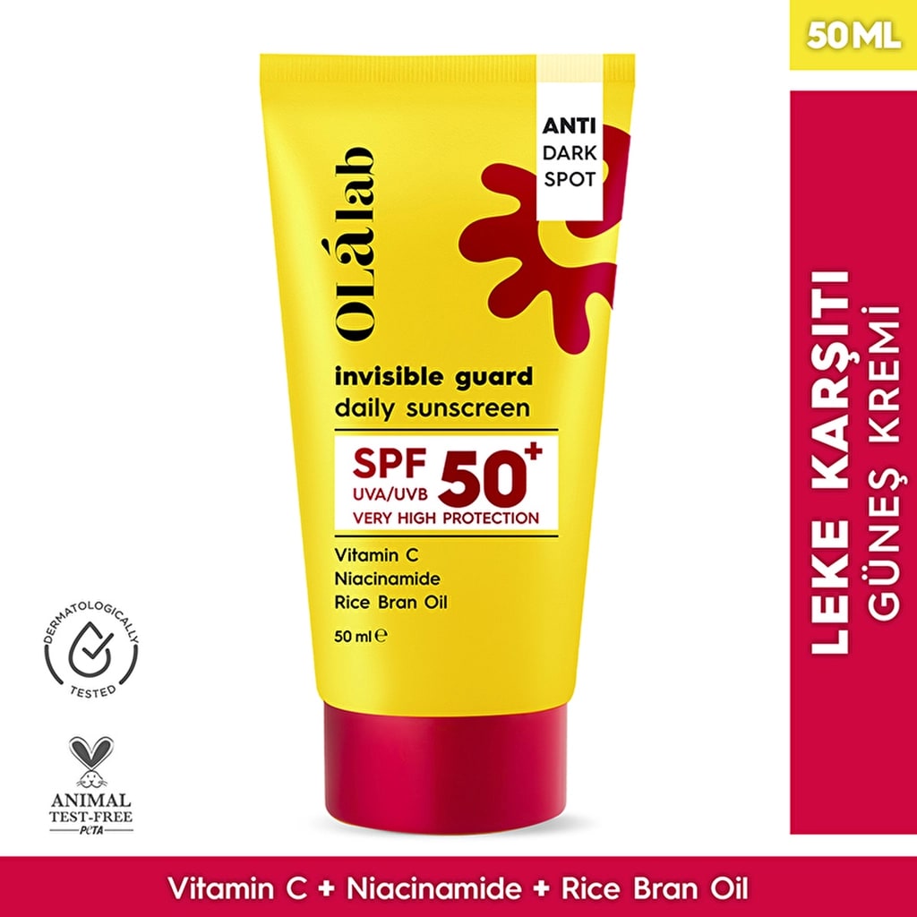 Olalab C Vitaminli Leke Karşıtı SPF 50+ Yüksek UV Korumalı Yüz Güneş Kremi 50 ml