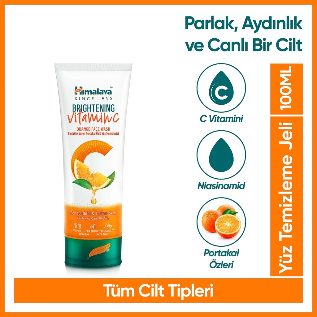 Himalaya Parlaklık Veren Vitamin C Portakal Özlü Yüz Temizleyici 100 ml