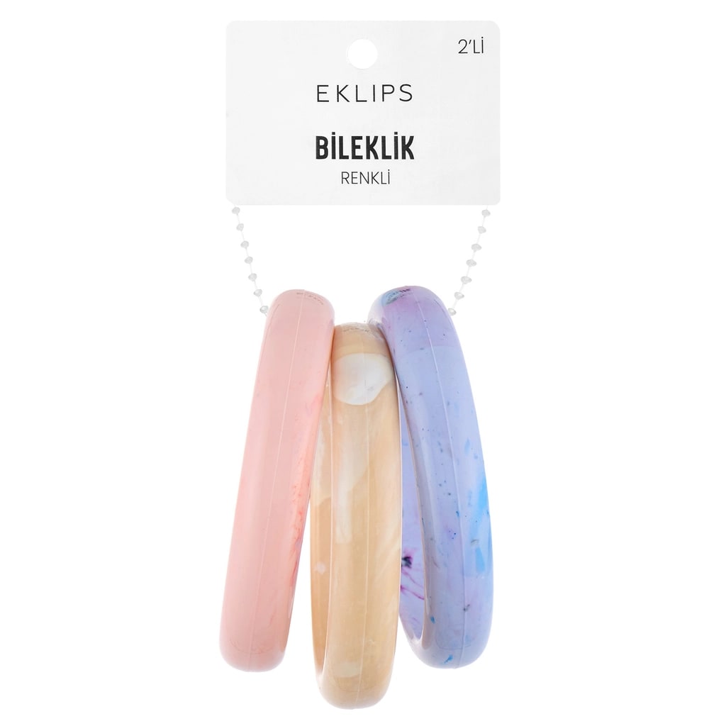 Eklips 3'lü Bilezik Pembe Mor Krem