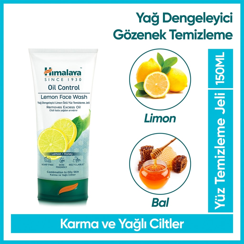 Himalaya Limon Özlü Yüz Temizleyici Yağ Dengeleyici Jel 150 ml