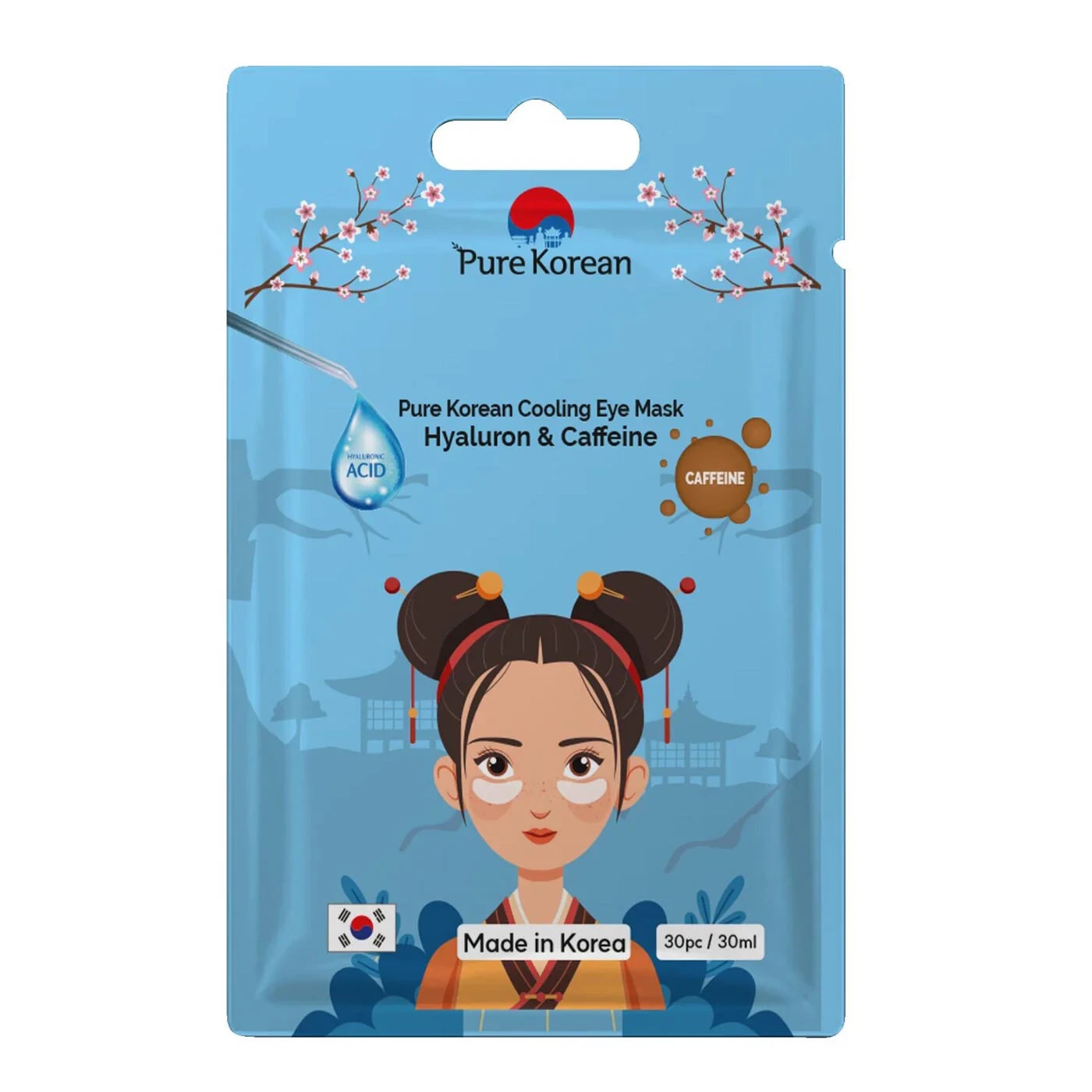 Pure Korean Maske Cooling Eye Caffeine Hyaluron 30lu