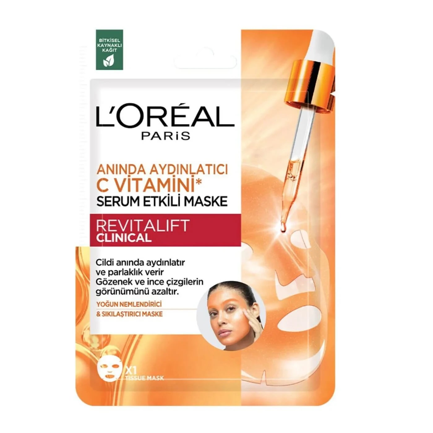 L’Oréal Paris LOréal Paris Revitalift Clinical Anında Aydınlatıcı C Vitamini Serum Etkili Maske 26 gr