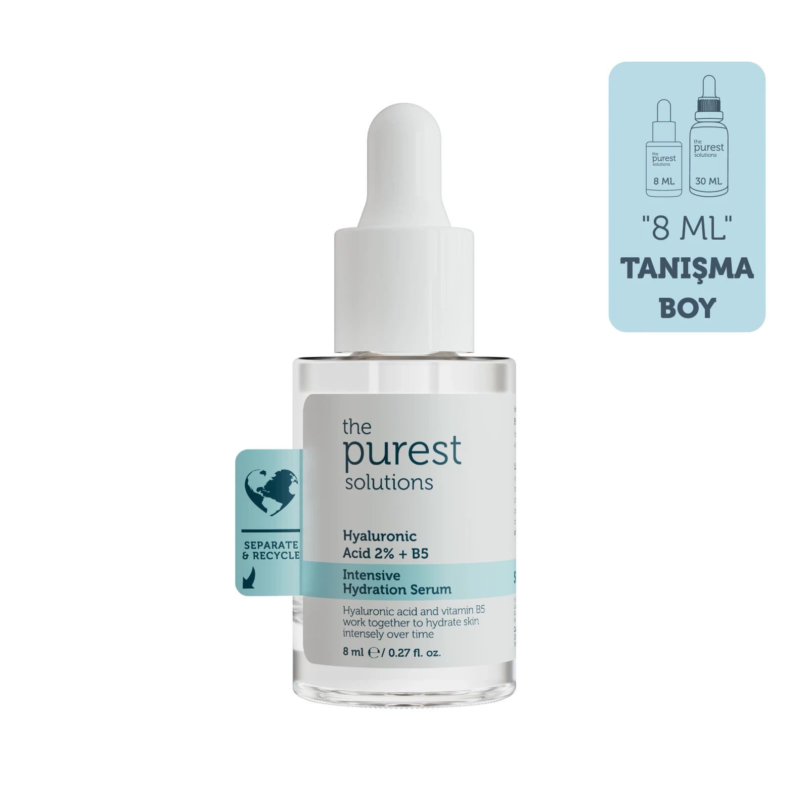 The Purest Solutions Yoğun Nemlendirme ve Dolgun Görünüm Etkili Yenileyici Hyalüronik Asit Cilt Bakım Serumu 8 Ml