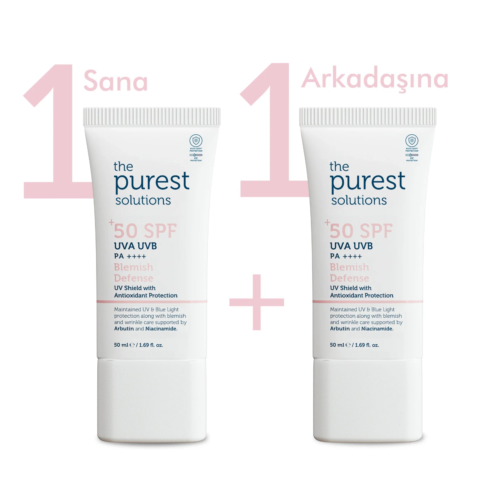 The Purest Solutions 1 Sana, 1 Arkadaşına Blemish Defense Renkli Güneş Koruyucu Krem