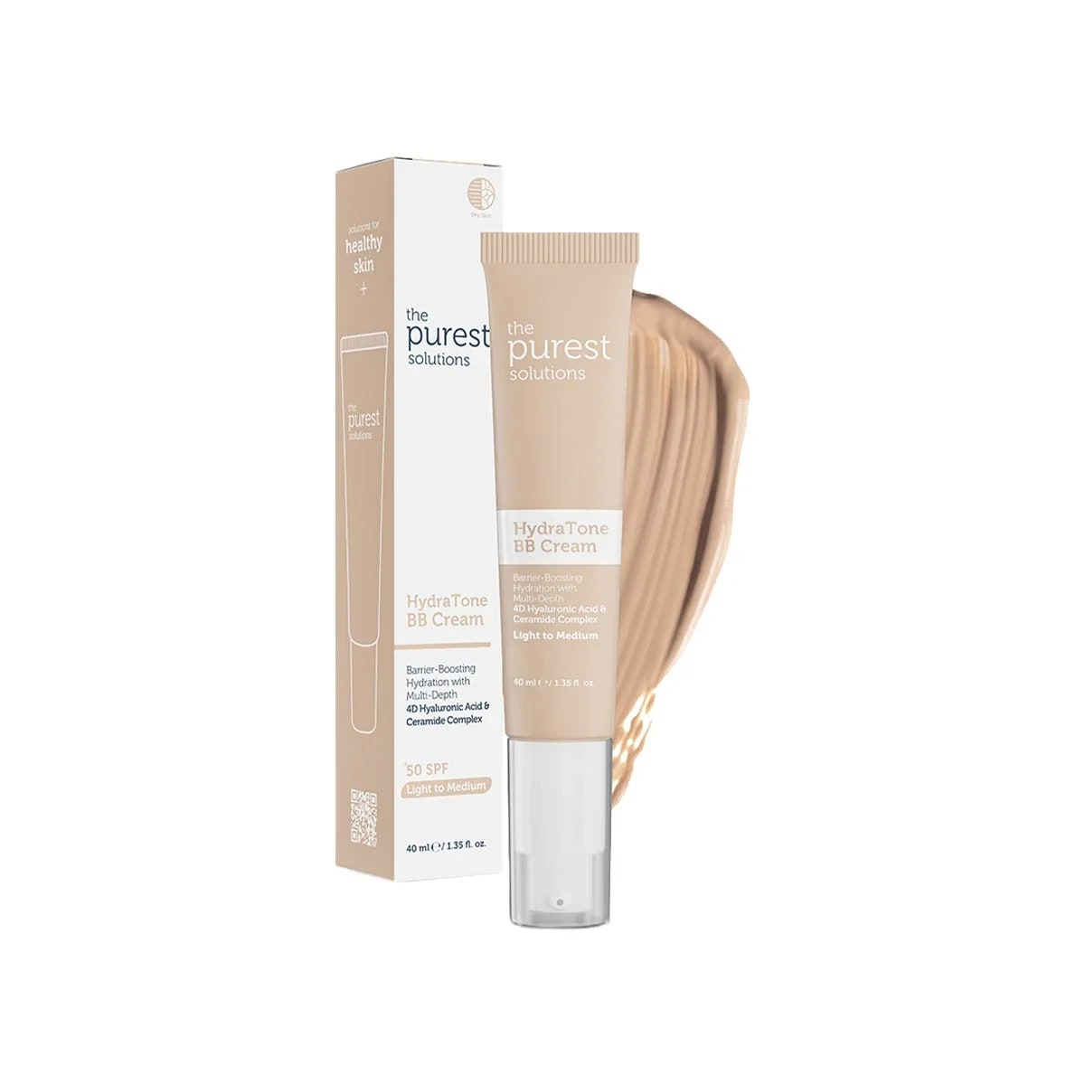 THE PUREST SOLUTIONS Kuru ve Karma Ciltler İçin Yoğun Nemlendirici BB Krem 50+SPF 40 ml (Açık-Orta Ton) - STD / STD