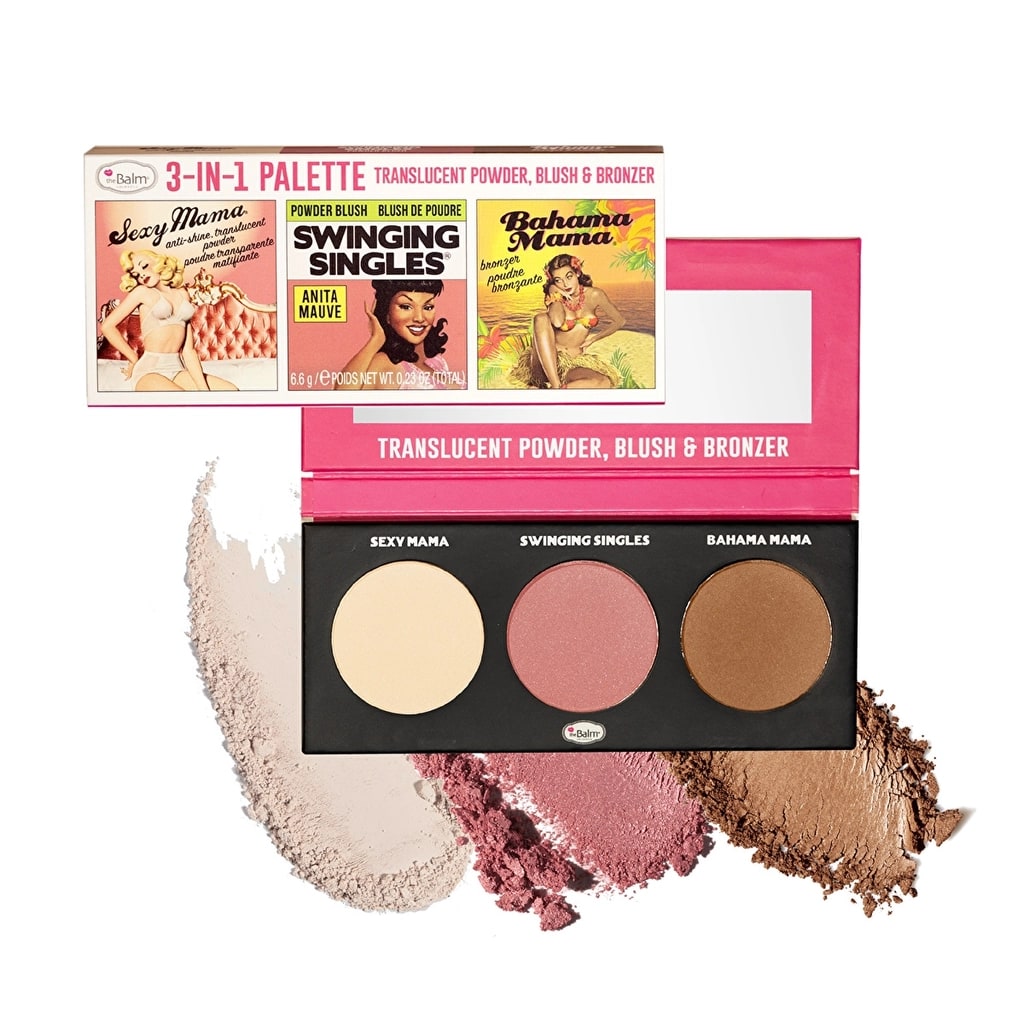theBalm Powder Trio Yüz Paleti Sexy Mama, Bahama Mama, Swinging Singles Anita Mauve