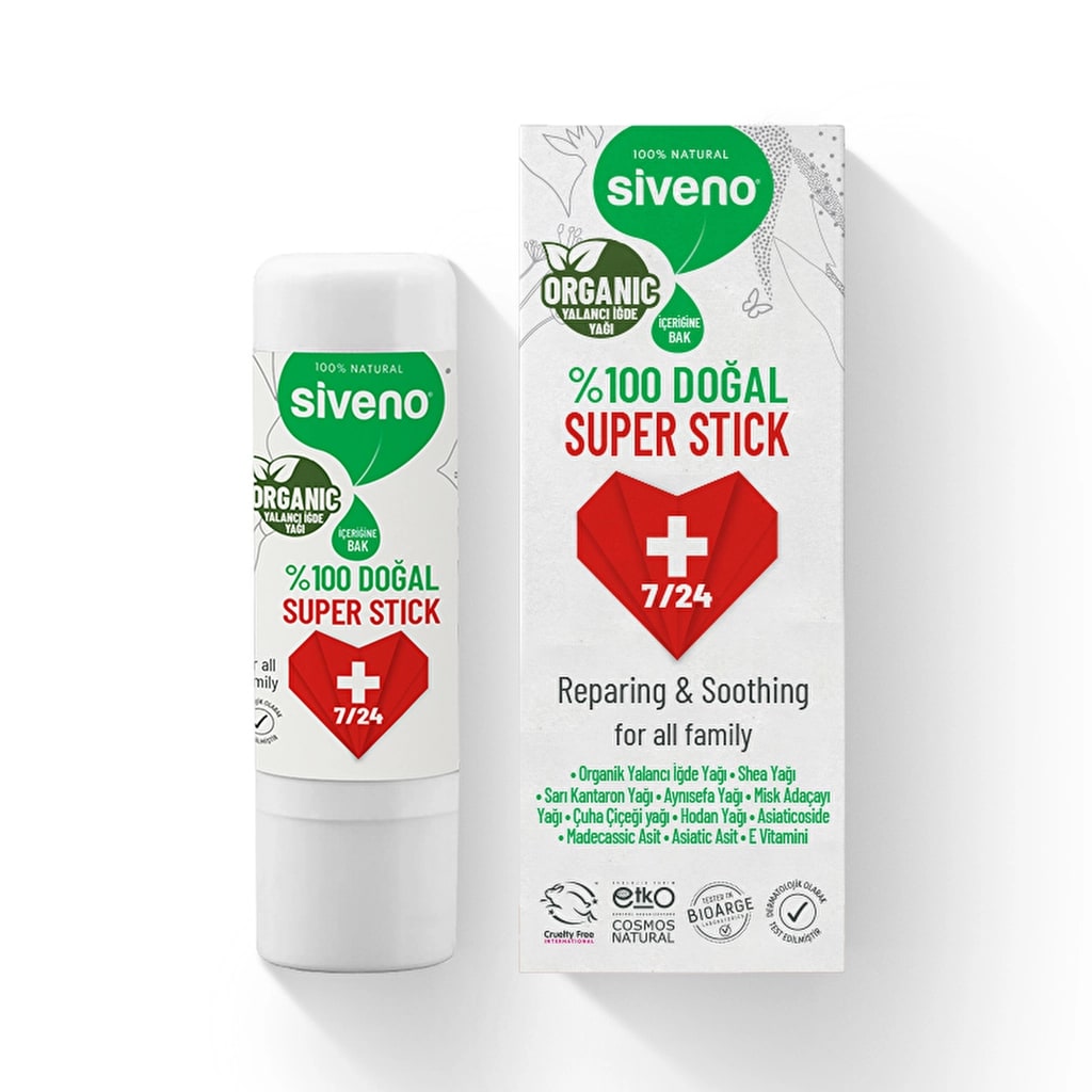 Siveno %100 Doğal Süper Stick Anlık Yatıştırıcı Onarıcı Organik Yalancı İğde Yağlı Bitkisel