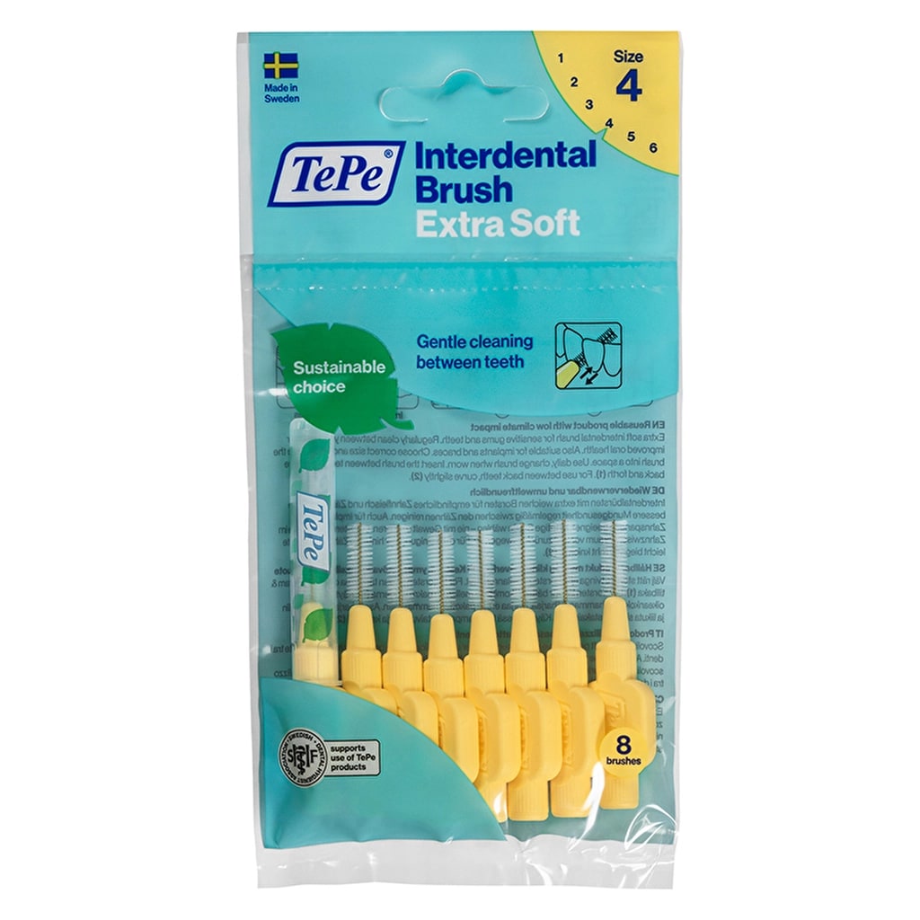 Tepe X-Soft Arayüz Fırçası 0.7 mm Sarı 8'li Paket