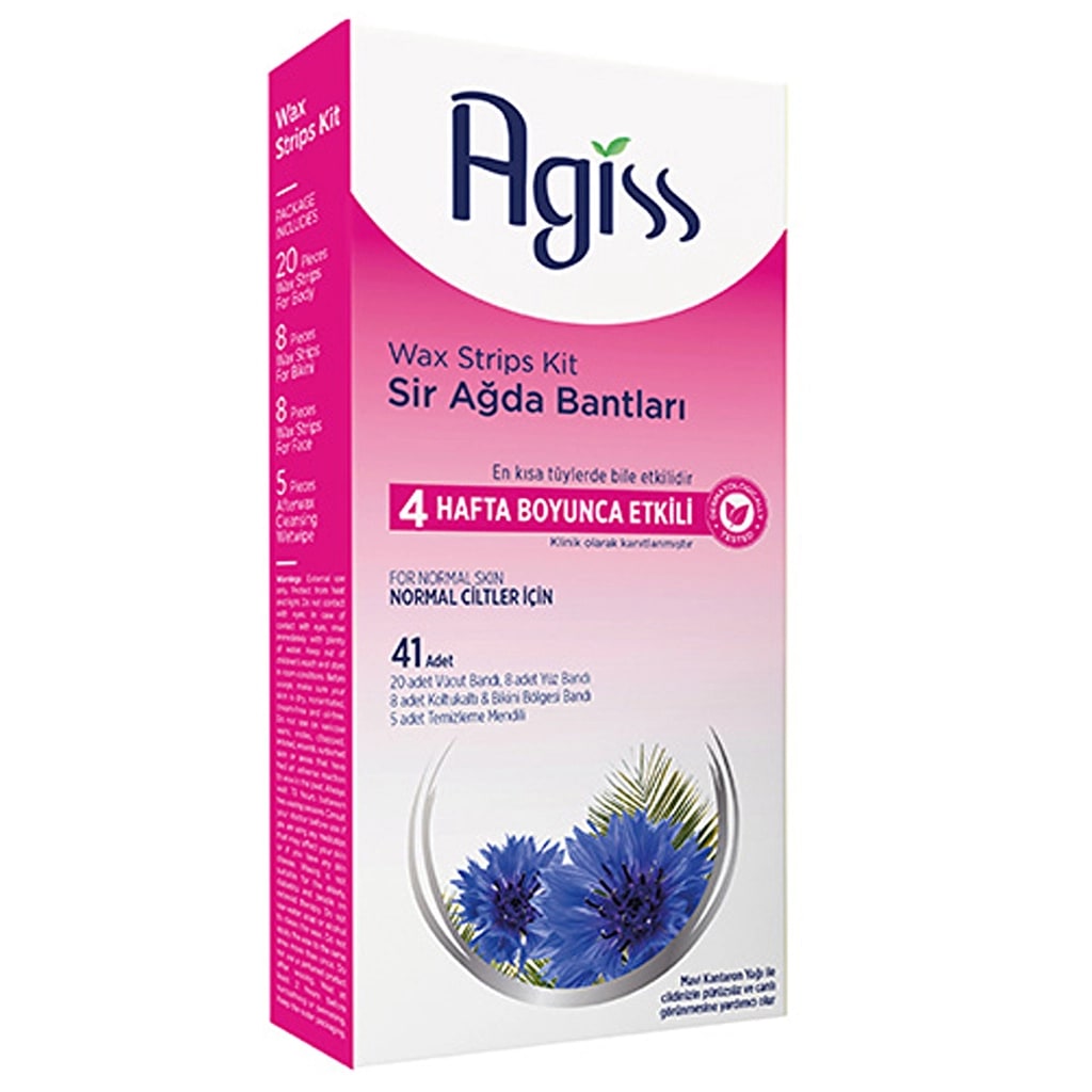 Agiss Sir Ağda Bantları Vücut, Koltuk Altı, Bikini ve Yüz Bölgesi 41'li (Normal Ciltler İçin)