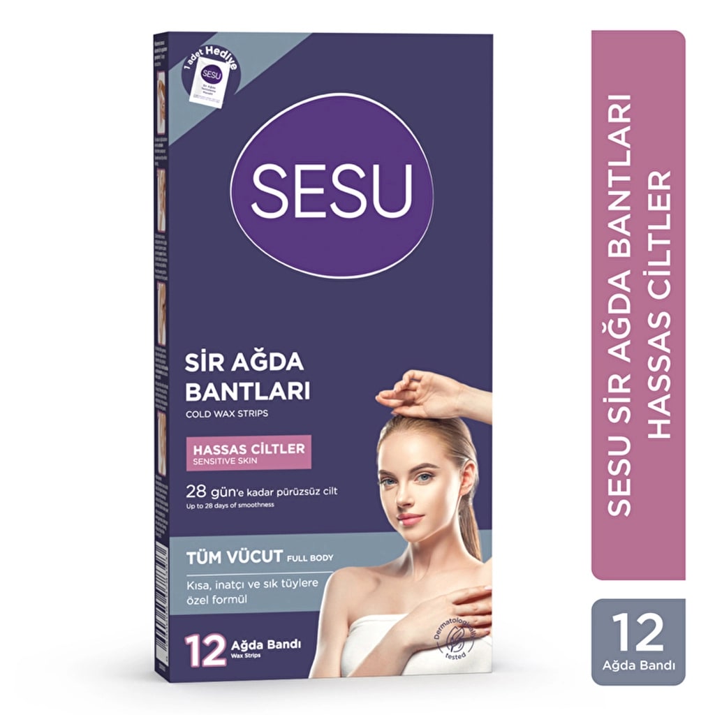 Sesu Hassas Ciltlere Özel Ağda Bandı 12'li
