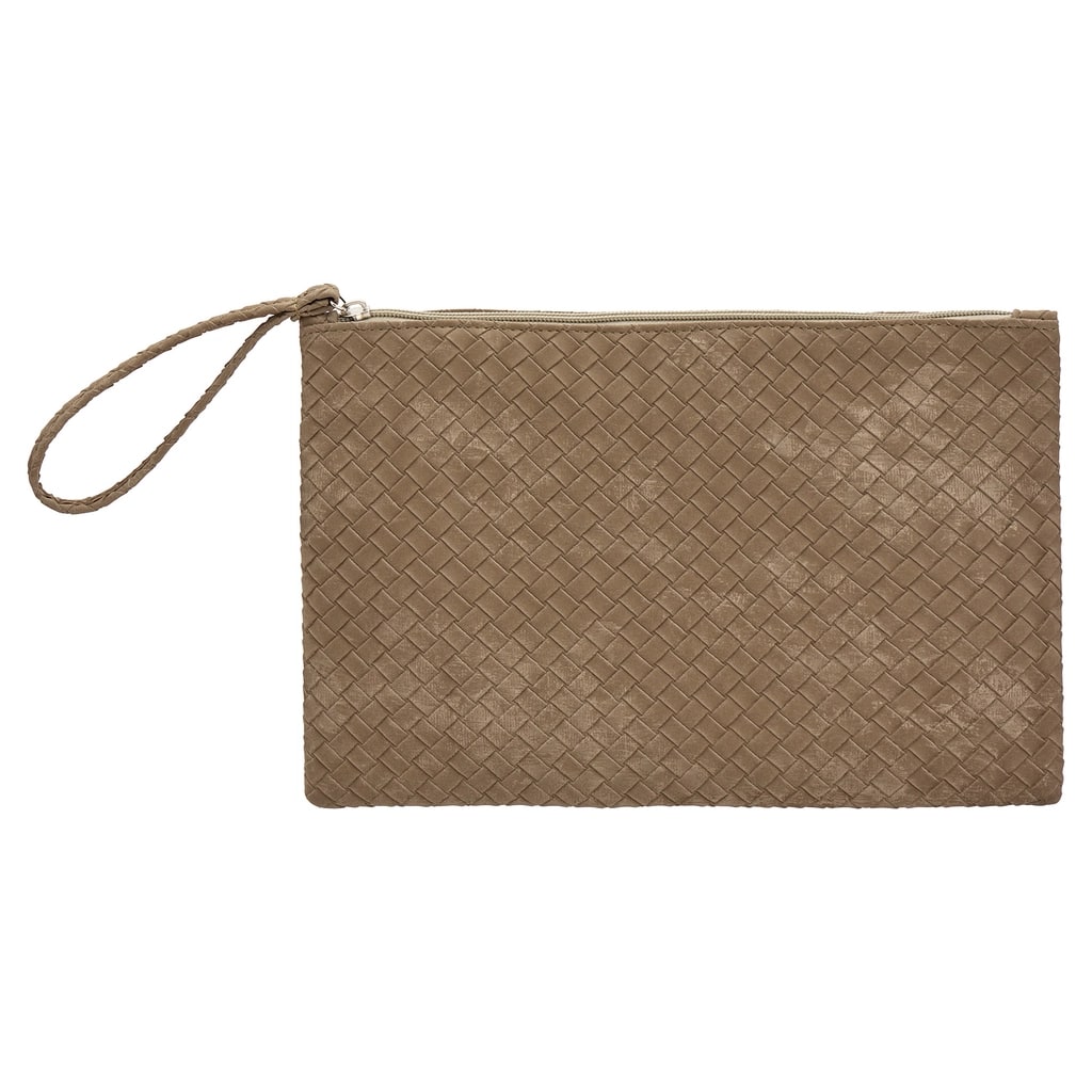 Eklips Örgü Desen Yansımalı Clutch Çanta