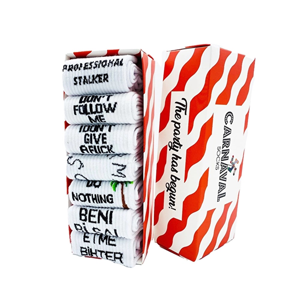 Carnaval Socks 7'li Slogan Tasarım Çorap Seti