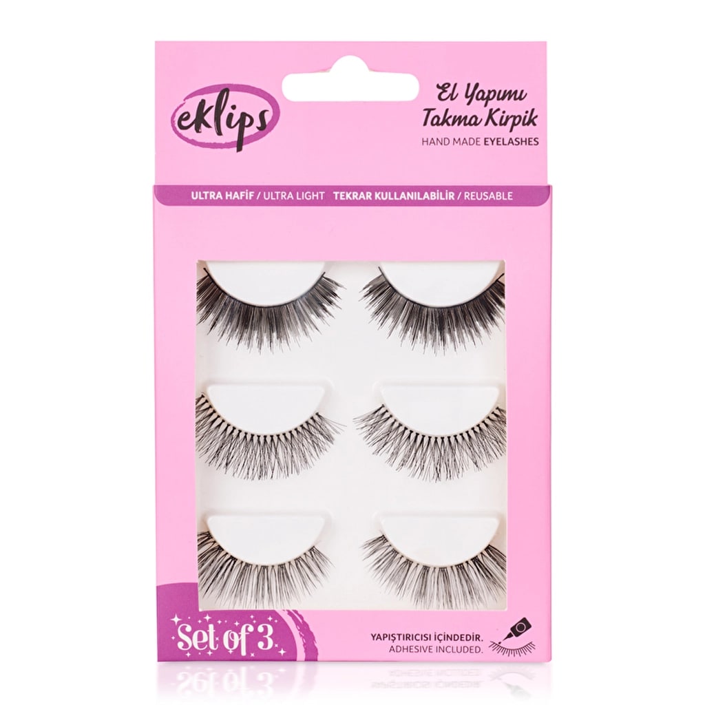 Eklips Takma Kirpik Seti 3'lü (El Yapımı)