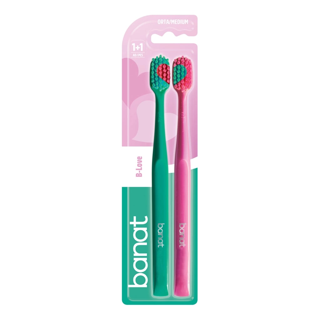 Banat B-Love Diş Fırçası 1+1 (Orta)