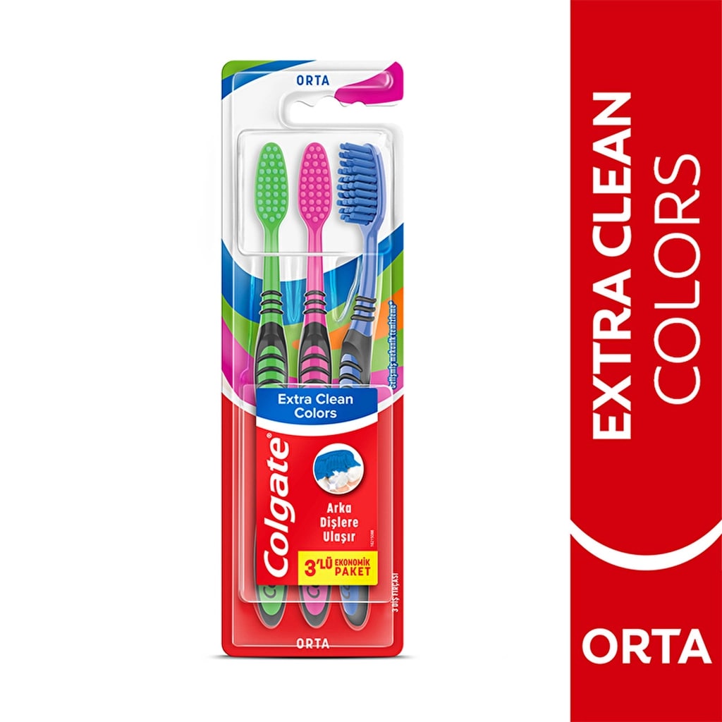 Colgate Extra Clean Colors 3'lü Diş Fırçası