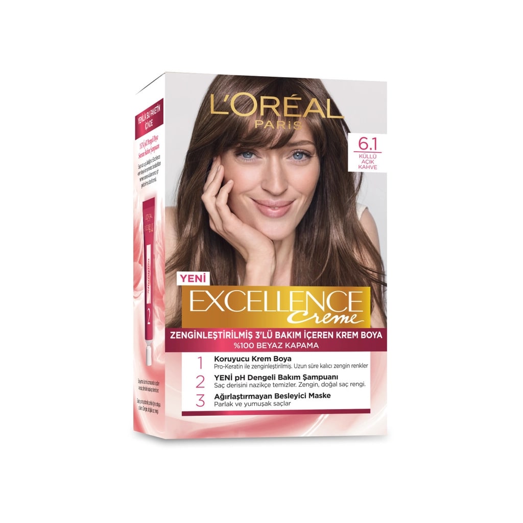 Excellence Loreal Paris Excellence Creme Saç Boyası - 6.1 Küllü Açık Kahve
