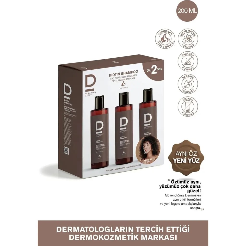 Dermoskin Biotin Shampoo For Women 3 Al 2 Öde | Dermoeczanem.com