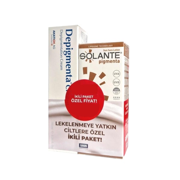 Assos Depigmenta Leke Karşıtı Bakım Kremi + Solante Pigmenta Güneş Koruyucu SPF50+ Set