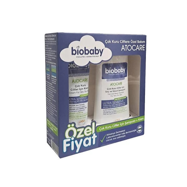 Biobaby Kuru ve Atopik Ciltler için Şampuan ve Krem Seti