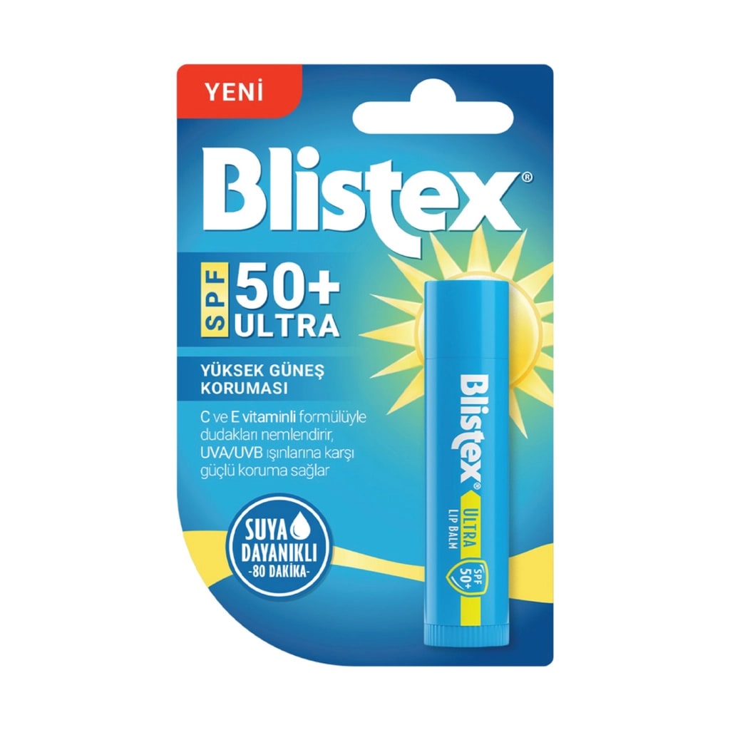 Blistex Ultra 50+SPF Yüksek Koruma & Nemlendirme Vitamin ve Antioksidan İçerikli Dudak Kremi