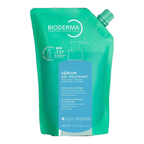 Bioderma Sebium Foaming Gel Refill Yağlı ve Akne Eğilimli Ciltler, Temizleme Jeli Yeniden Dolum Paketi
