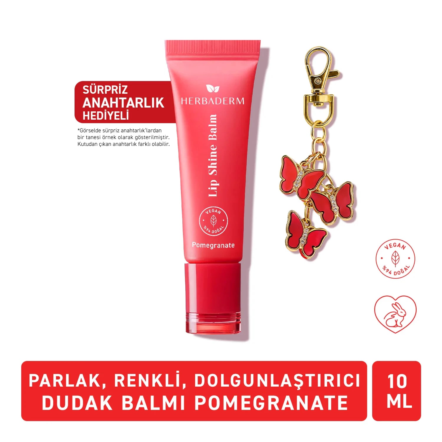 Herbaderm Lip Shine Balm - Pomegranate