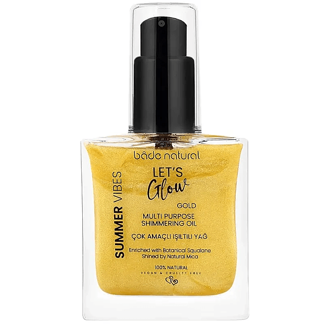 Bade Natural Summer Vibes Lets Glow Shimmering Oil Gold - Çok Amaçlı Işıltılı Yağ