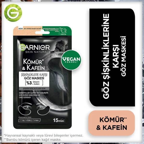 Garnier Göz Şişkinliklerine Karşı Kömür & Kafein Göz Maskesi