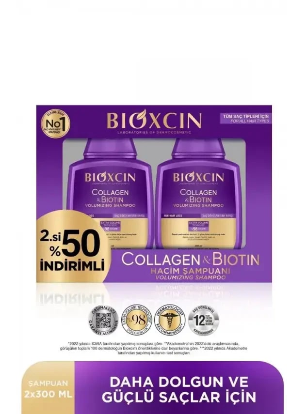 Bioxcin Collagen & Biotin Şampuan x - 2.si %50 İndirimli