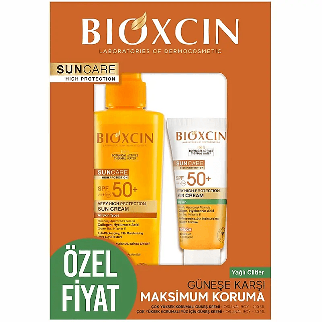 Bioxcin Sun Care Spf50 Güneş Spreyi + Bioxcin Sun Care Spf50+ Güneş Kremi (Yağlı Ciltler İçin)