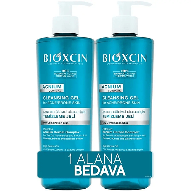 Bioxcin Acnium Sebum Dengeleyici Yüz Yıkama Jeli 1 Alana 1 Hediye