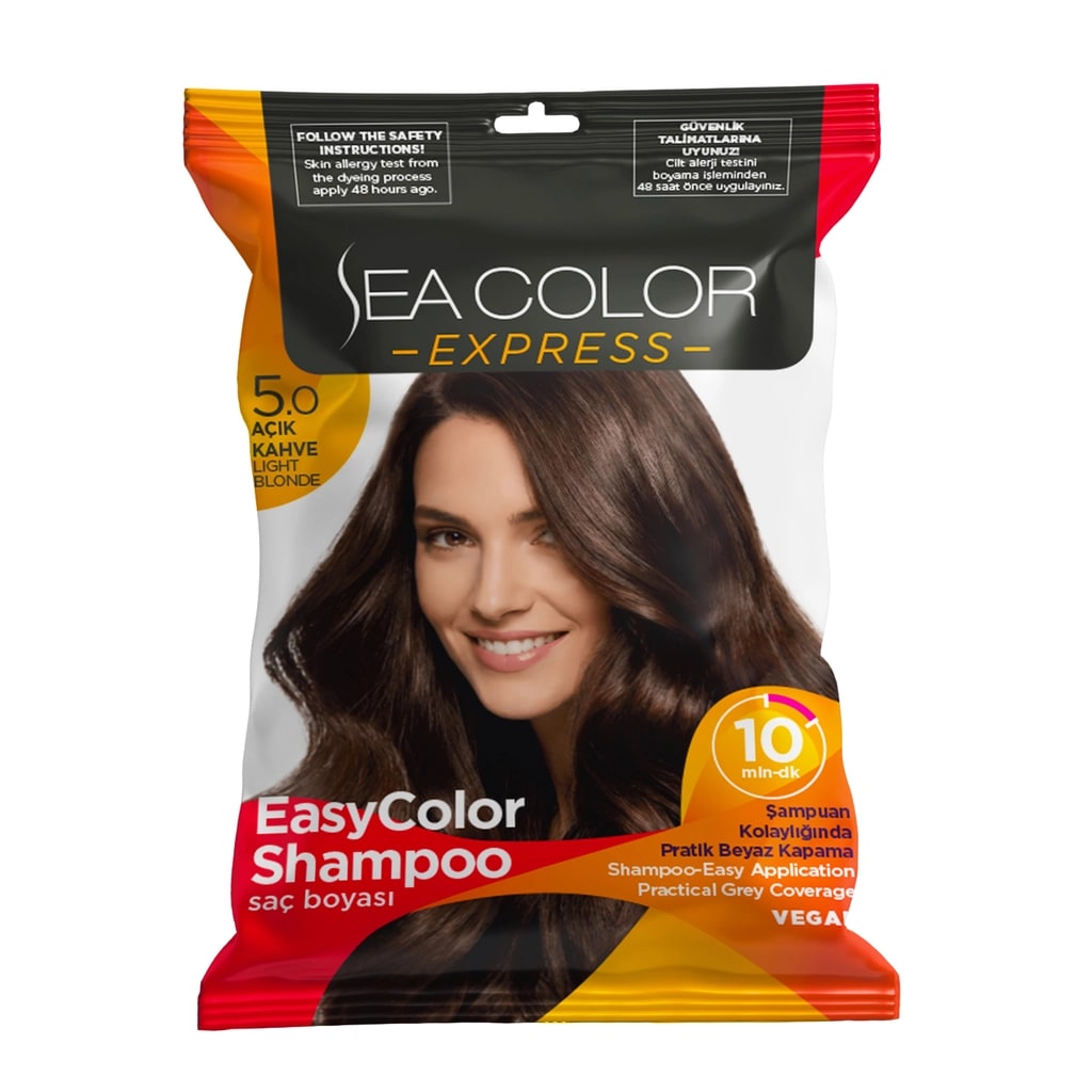 Sea Color Şampuan Express Saç Boyası 5.0 Açık Kahve