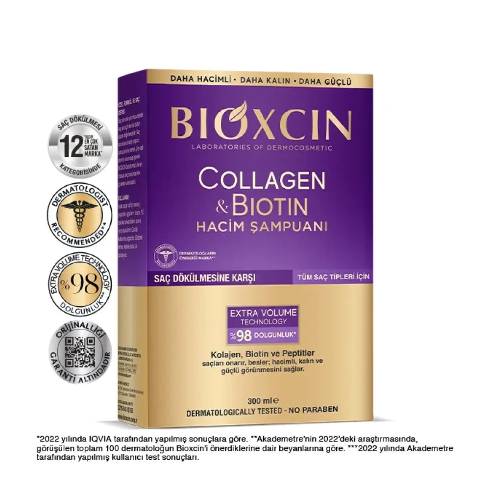 Bioxcin Collagen & Biotin Ekstra Hacim & Dolgunlaştırıcı Şampuan - 8680512631606