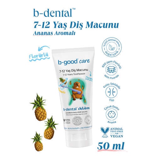 B-good care b-good b-dental 7-12 Yaş Çocuk Diş Macunu Florürlü Ananas